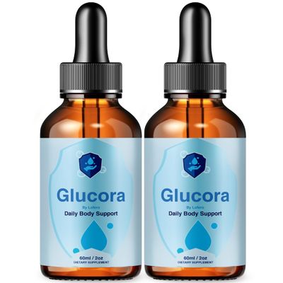 (2 Pack) Glucora Drops Liquid Supplement Advanced Maximum Strength, Premium All-Natural Ingredients Vitamins Wellness Formula for Overall Health Support Energy Berberine Berberina Gotas Reviews (4 oz)