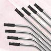 16 Pcs Silicone Tips for Metal Straws Reusable Silicone Straw Tips Metal Straw Tip Straws Covers Cap for 0.32" (8mm) Diameter Stainless Steel and Glass Strawes Black view 3