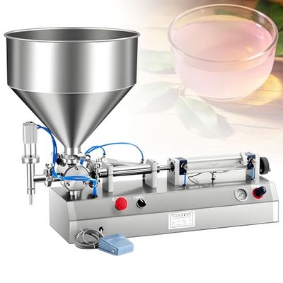 Hiedmeil Filling Machine, Manual/Automatic for Various Viscosities, 40L Large Hopper, Filling Error 1%, Paste Liquid Loading Pump, Volume 20-200ML