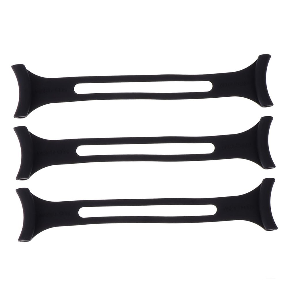 minkissy 3pcs Black Silicone Mask Extension Straps Ear Buckles Adjustable Face Mask Hooks for Adults Comfortable Non-Slip Cord Extenders for Daily Use