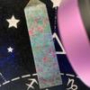 180g Ruby in Fuchsite Obelisk Tower Glowing UV-Reactive Tower for Energy Amplification, Spiritual Healing & Elegant Home Decor view 3