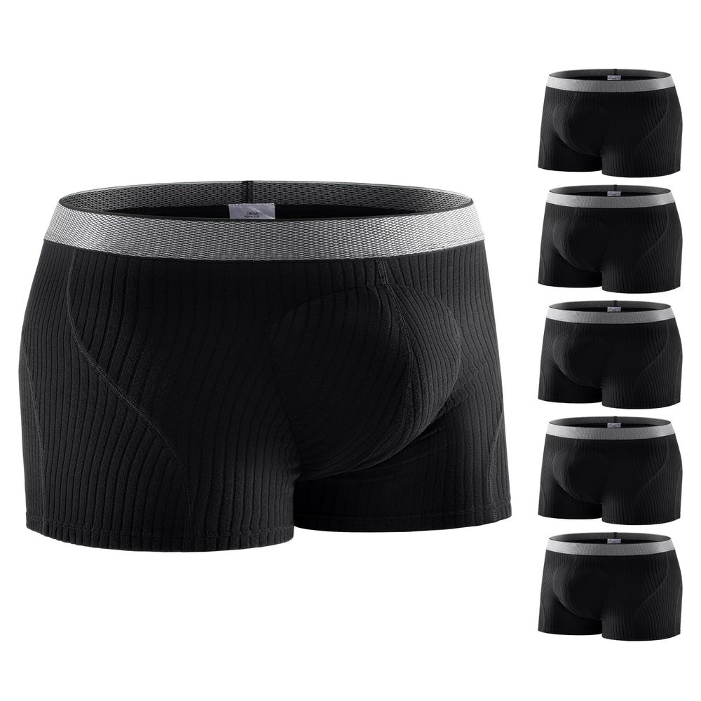 Carer Men's Washable Incontinence Underwear - 160ml Viscose from Bamboo Leak Proof Boxer Briefs - Reusable Bladder Control Panties for Sports (3XL, 5-Pack Black)