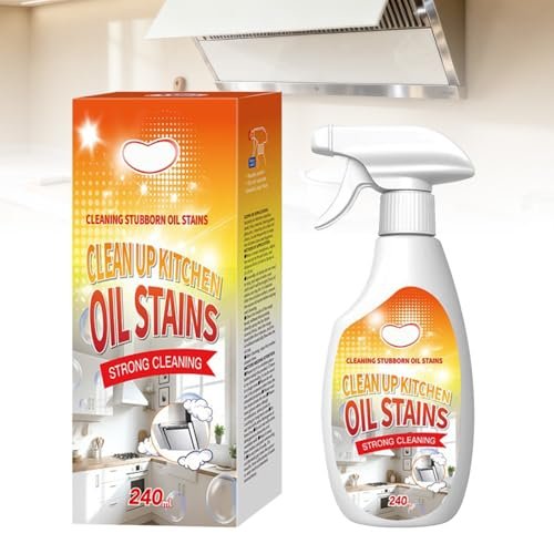 Heavy-Duty Kitchen Degreaser Foam Cleaner, Oil Stains Clean Up Kitchen, Clean Up Kitchen Oil Stains Spray, 8.46 Fl.oz, for Kitchens, Range Hoods, Countertops, Stovetops, Etc (1 Pcs)