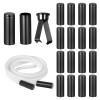 16 PCS Black Cord End Caps, Metal Shoe Lace Tips Replacement Ends Fold-Over Cord Ends Bells Tips Ribbon Ending Clasp Paracord End Caps for DIY Repairing and Design, Tassel, Lanyard, Hat, String view 1