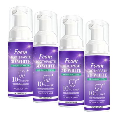 5D Brightening Foam Toothpaste - Fresh Breath, Long-Lasting Comfort, Dense Mousse Foam, Easy Application, Daily Teeth Cleaning(4pcs)