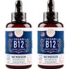 2-PACK Vegan Vitamin B12 Liquid - Max Strength Methylcobalamin B12 Sublingual 5000 mcg - Fast Absorbing Supplement for Mood, Memory and Energy - Non-GMO, Gluten-Free, Citrus Flavor B 12 Drops, 4oz view 1