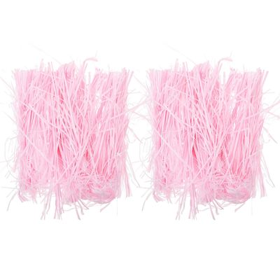 ARTIBETTER Shredded Paper Box Filler, DIY Raffia Filament Crinkle Cut Paper, 2pcs 200g Each, Light Pink and Pink, Wrapping Filling for Valentines and Mothers Day Packaging