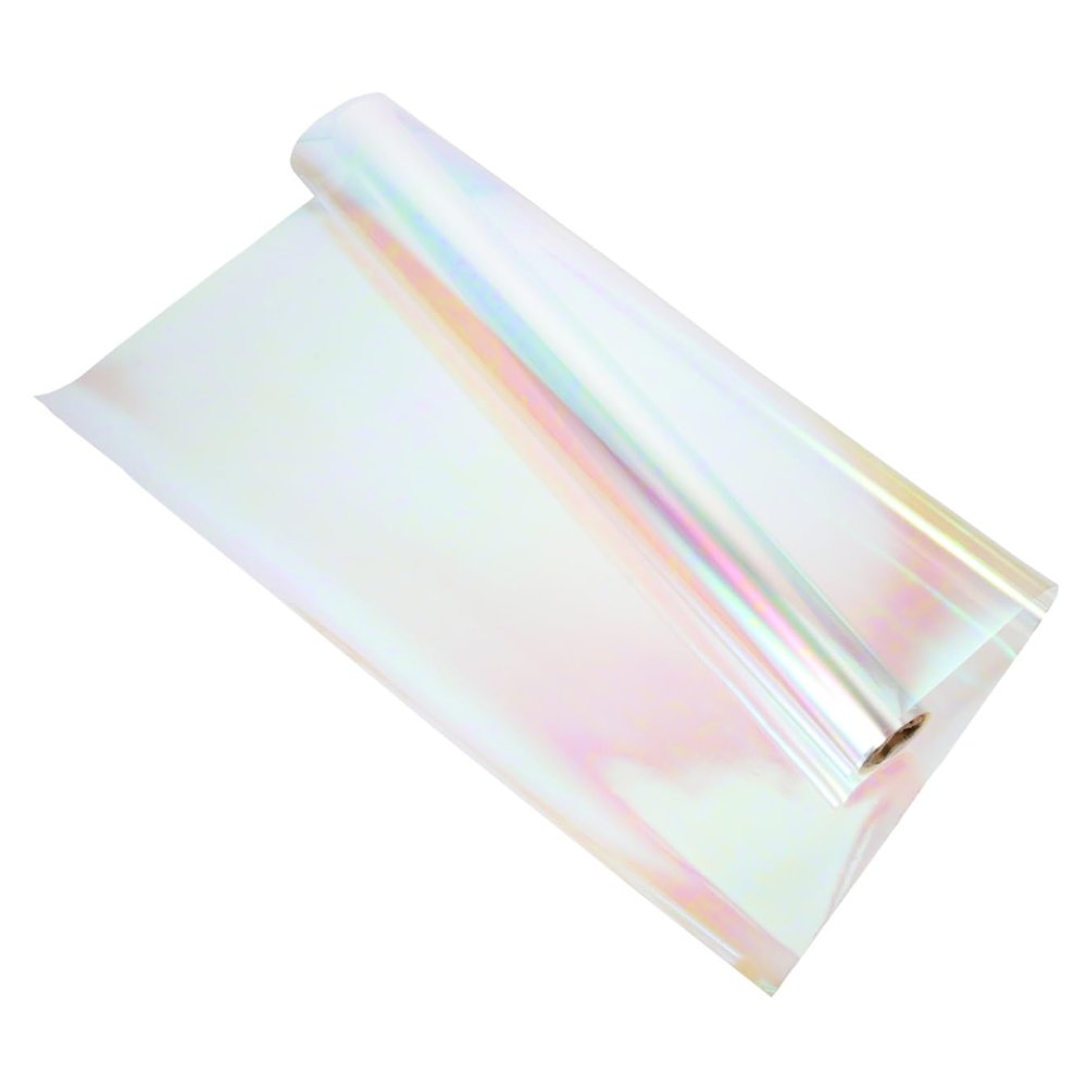 TEHAUX Iridescent Cellophane Wrap Roll 56cm X 10 Yards, Rainbow Floral Cellophane Paper Sheets for Bouquet and Basket Wrapping, DIY Decorative Wrapping Paper for Birthdays and Crafts