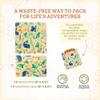 Bee's Wrap Beeswax Wraps for Food - 2 Pack of Assorted Beeswax Wraps - Snack Bag & Sandwich Wrap - Plastic Free Made in USA Reusable Natural Food Wrap - Under The Sea view 3