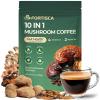 10 Kinds Mushroom Coffee with Probiotic(Lion's Mane, Cordyceps, Turkey Tail & Other), Ashwagandha Instant Coffee Mushroom Supplement for Better Energy, Gut Health 210g 7.41oz view 1