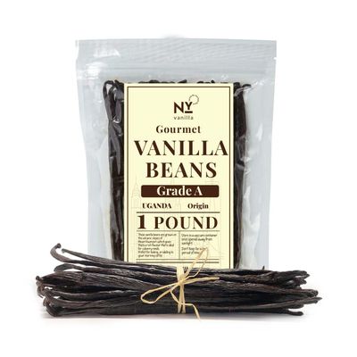 1lb Bulk Vanilla Beans Grade A | Whole Vanilla Beans for Making Extract, 5-6 Inches | Perfect for Homemade Extract, Powder, Baking & Desserts | Non-GMO. by NYVanilla