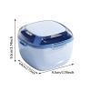 Denture Bath Case - Cleaning Cup for Retainers with Strainer Basket | Abs and Pp Material with Leak-Proof Lid, Portable Mouth Guard Container for Home Offices Car Travel Blue view 2