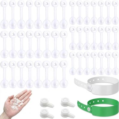 100 Pack Disposable Wristband Snap Buckles, Hospital Wristband Secure Lock Clips, Vinyl Wristband Fasteners for Hospital Patient ID, Events, Concerts, Waterparks & Festival Admission Bracelets
