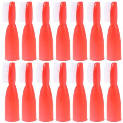OSALADI 20pcs Red Mini Finger Toothbrushes Small Soft Bristle Portable Prison Oral Care Supplies for Detention and Mental Health Facilities