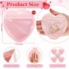 100 Pack 3.94 x 3.94 inch Small Packets Pink Heart Shaped Transparent Reusable Resealable Bags Cute Jewelry Packaging for Homemade Earring Bracelets Candy Snack Party,Pink,100 PCS view 2