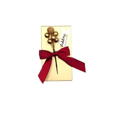 10 Pcs High Gold Wedding Candy Box - Elegant European Style Gift Bags with Ribbon Bow for Special Occasions(Color2,13 * 8 * 3.5cm)