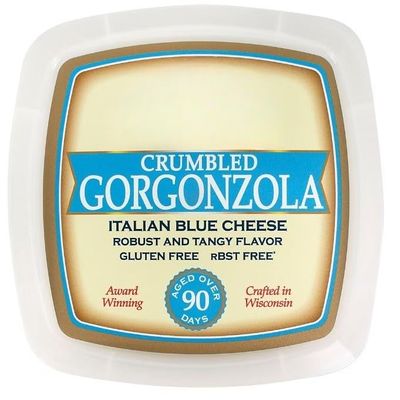 Crumbled Gorgonzola is handcrafted with the freshest milk gathered daily from local farms, and aged 90 days in special caves. During this time, each wheel is pierced with small holes allowing air to penetrate, facilitating the growth of beneficial mo