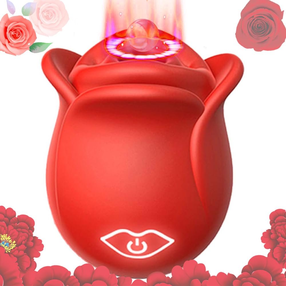 Rose with Tongue Women Viboators Toy Viboatorr, 2025 Rose Vibratoar Suction Vibratoer Adult Tool for Women Today, Powerful Clitioral Sucker Vibrates Rose Vibratoer, 10 Modes Q915