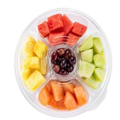Fruit Tray, Ready to eat party platter with freshly cut cantaloupe, honeydew, pineapple, and watermelon, and grapes. Ready to serve and great for hosting events. Reduce the amount of prep work needed with this fresh, ready to serve party tray. Serves