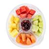 Fruit Tray, Ready to eat party platter with freshly cut cantaloupe, honeydew, pineapple, and watermelon, and grapes. Ready to serve and great for hosting events. Reduce the amount of prep work needed with this fresh, ready to serve party tray. Serves view 1