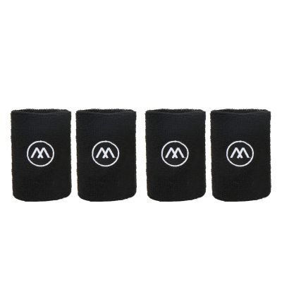 Tissting 2-Pack Wrist Sweatbands for Sports, Wicking Athletic Wristbands for Gym Yoga Basketball Tennis Men Women (Black) (Black)