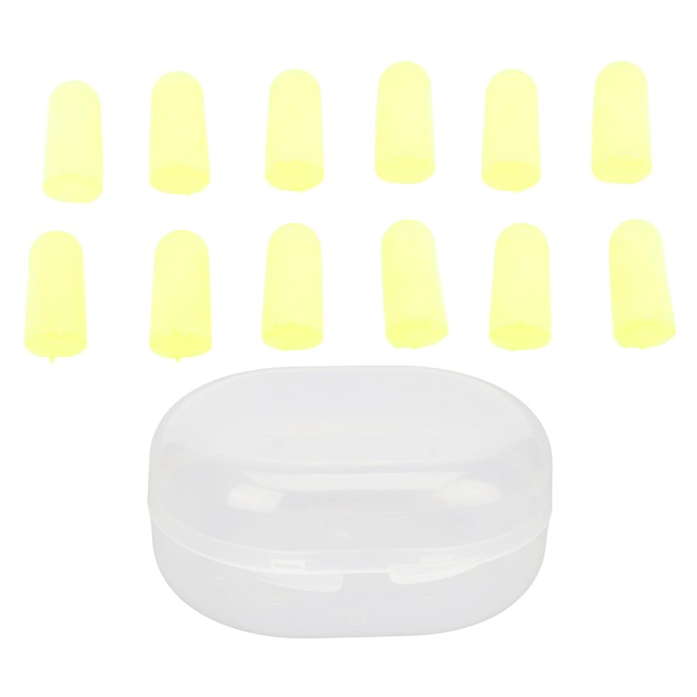 12pcs Foam Earplugs, Soft Foam Ear Plugs with 36dB Noise Reduction, Yellow Soundproof Earplugs for Sleeping Traveling and Concerts, Comfortable Fit for Sensitive Ears