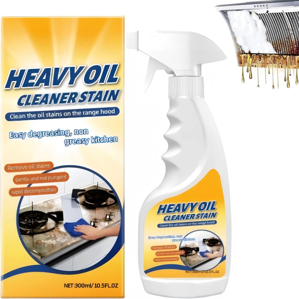 Kitchen Heavy Oil Cleaner Stain, Kitchen Oil Stain Cleaner Spray, Heavy Duty Degreaser Spray, Home All-Purpose Grease Remover (1 bottle)