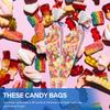 Ciieeo Cone Shaped Opp Candy Packaging Bags 800pcs (100pcs 13x25cm X4 Sets + 400pcs Twist Ties) Xmas Party Favor Storage Treat Bags for Holiday Wrapping Random Color view 4