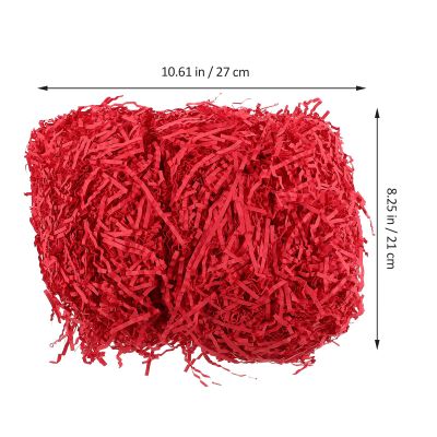 DIYEAH Red Crinkle Paper Shred Filler 200g, Decorative Basket and Box Filling for Wrapping, Christmas Window Box Fillers, Tissue Paper Shreds for Packaging and Holiday Bags