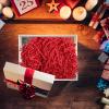 DIYEAH Red Crinkle Paper Shred Filler 200g, Decorative Basket and Box Filling for Wrapping, Christmas Window Box Fillers, Tissue Paper Shreds for Packaging and Holiday Bags view 3