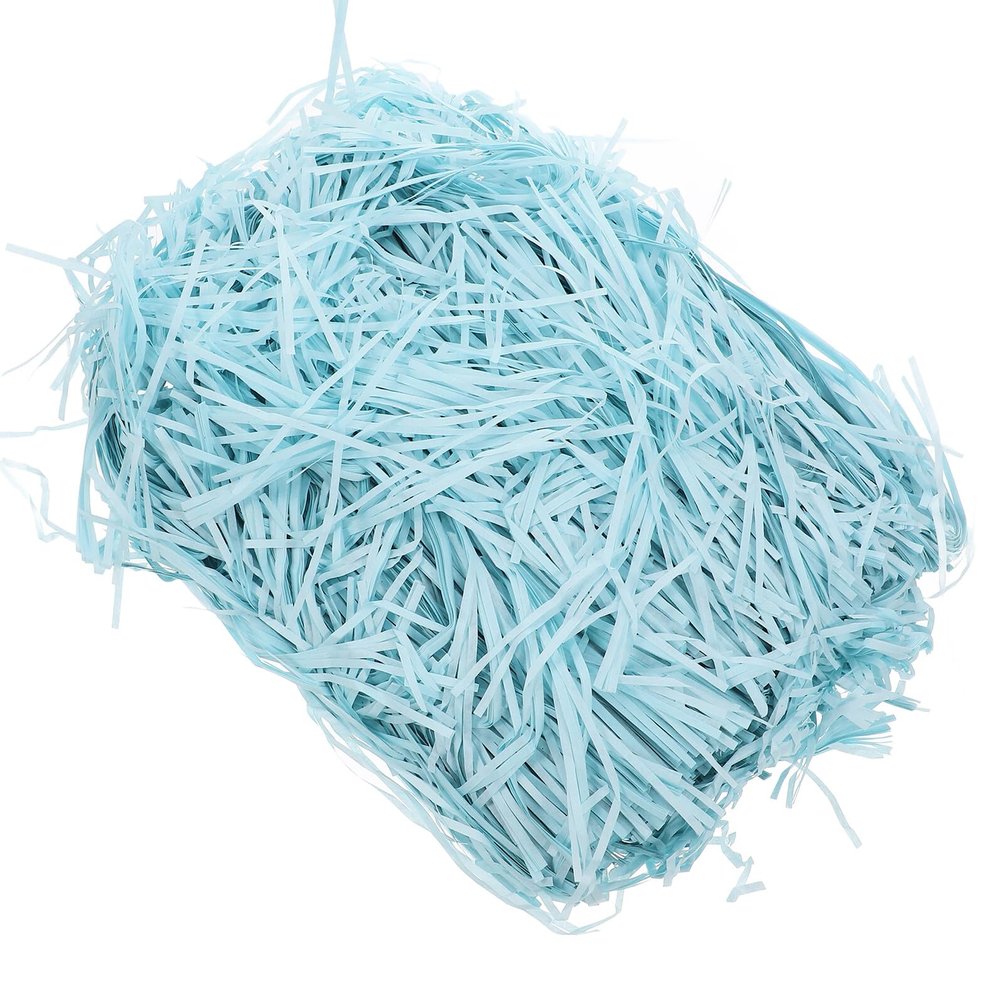 LALADEFIEE Raffia Crinkle Cut Paper Shred Filler 500g Sky Blue Decorative Basket Filling Paper Shreds for Boxes Packing and Craft Wrapping Supplies