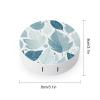 Blue Leaves Pattern Round Contact Lens Case Portable Contact Lens Kit With Mirror Travel Lens Case With Applicator Diy Custom Lens Case Small Lens Storage Box Cute Contact Lens Accessory Gift For Cont view 2