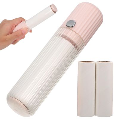 minkissy Portable Lint Roller with 4 Rolls Sakura Pink Sticky Sheets, Mini Travel Lint Remover for Pet Hair, Dust, and Fuzz on Clothes and Furniture