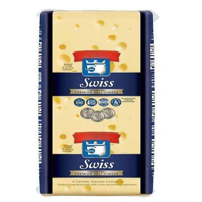 Swiss Cheese , Imported from Finland , all-natural Swiss cheese is imported from Finland and aged for over 100 days. , Lactose-free , Contains Cultured Pasteurized Part Skim Milk, Salt and Enzymes . Flavor : Rich, nutty, and robust with a distinctly