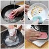 ibasenice 6pcs Thickened Linen Dish Cleaning Sponges Set Small Kitchen Scrub Sponges for Daily Use Reusable Cotton-Linen Blend Wok Blocks for Household Dishwashing Random Color view 4