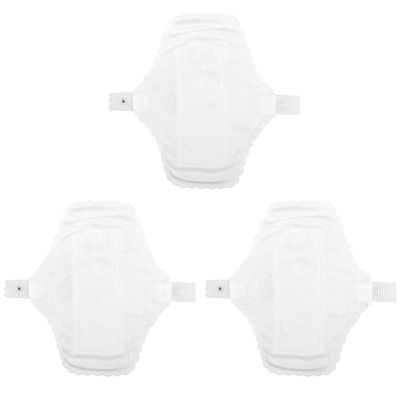 HOLIDYOYO Reusable Menstrual Pads 3pcs 18cm Thin Washable Cotton Sanitary Napkins with Lace for Women Feminine Care Everyday Use