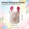 Personalized Easter Basket with Name, Custom Embroidered Initial Storage Bucket, Large Floral Bunny Egg Hunt Tote Reusable Bag, Easter Decor for Home, Spring Gift, Easter Party Gift for Boys & Girls view 2