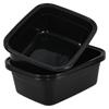 Loiycg 18 Quart Black Rectangular Dishpan Tub, Plastic Wash Basin, 3 Packs view 1