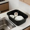 Loiycg 18 Quart Black Rectangular Dishpan Tub, Plastic Wash Basin, 3 Packs view 4