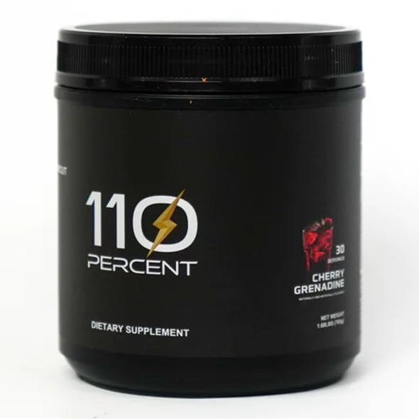 110 Percent Pre-Workout Powder, Energy & Focus Support for Strength Training, Powerlifting & High-Intensity Workouts | 30 Servings, 765g (Cherry Grenadine)