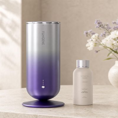 Gradient Purple Waterless Scent Diffuser Starter Kit - Alloy Atomization System, Smart Hotel Scent Diffuser, 1500 Sq Ft Coverage, for Home, Large Room, Spa, Cream