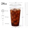 WANNADAY 100 Pack 24 oz Clear Plastic Cups with Lids and Straws, Disposable Iced Coffee Cups To Go Sturdy Smoothie Cups for Cold Drinks view 2
