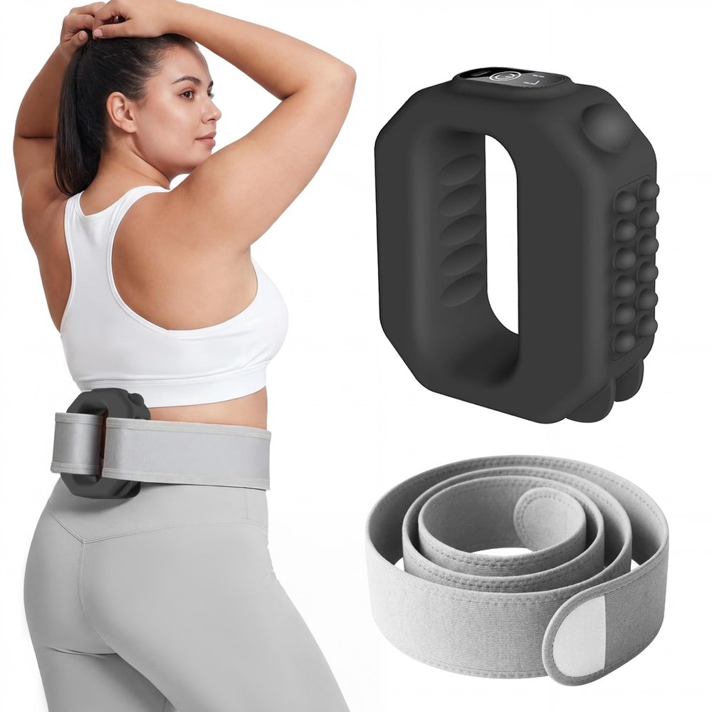 AddWin Multifunctional Full-Body Massage Gun, R10 Hands-Free Electric Fascia Ring Massager, Adjustable Massage Modes, Ergonomic Design with Waist Belt, Fits up to 55in Waist, 3 Modes & 6 Intensities