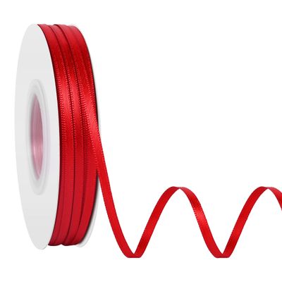 Simplegoal Red Double Faced Satin Ribbon 1/8 inch x 60 Yards Continuous Roll for Gift Wrapping Crafts Bouquet Wedding Decoration