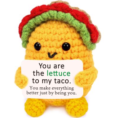 Jettryran Fathers Day Birthday Gifts from Daughter Wife Romantic Wedding Engagement Gift for Couples Her Him for Women Men Girfriend Boyfriend Handmade Crochet Taco Valentines Card Gift ldea