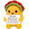 Jettryran Fathers Day Birthday Gifts from Daughter Wife Romantic Wedding Engagement Gift for Couples Her Him for Women Men Girfriend Boyfriend Handmade Crochet Taco Valentines Card Gift ldea view 1