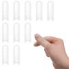 10 Pcs Silicone Finger Protectors, Gel Finger Cots Sleeves Reusable Soft Elastic Fingers Covers Thumb Guard Fingers Bandages for Pain Relief, Thumb Cover and Fingertip Protection (White) view 1