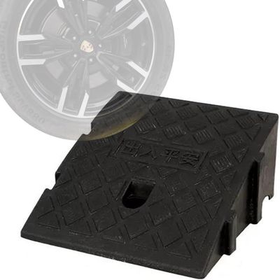 High 7.5" Driveway Curb Ramp, Non-Slip Portable Plastic Threshold Slope for Easy Access, Lightweight Steps Pad (Black, 25x27x13cm)