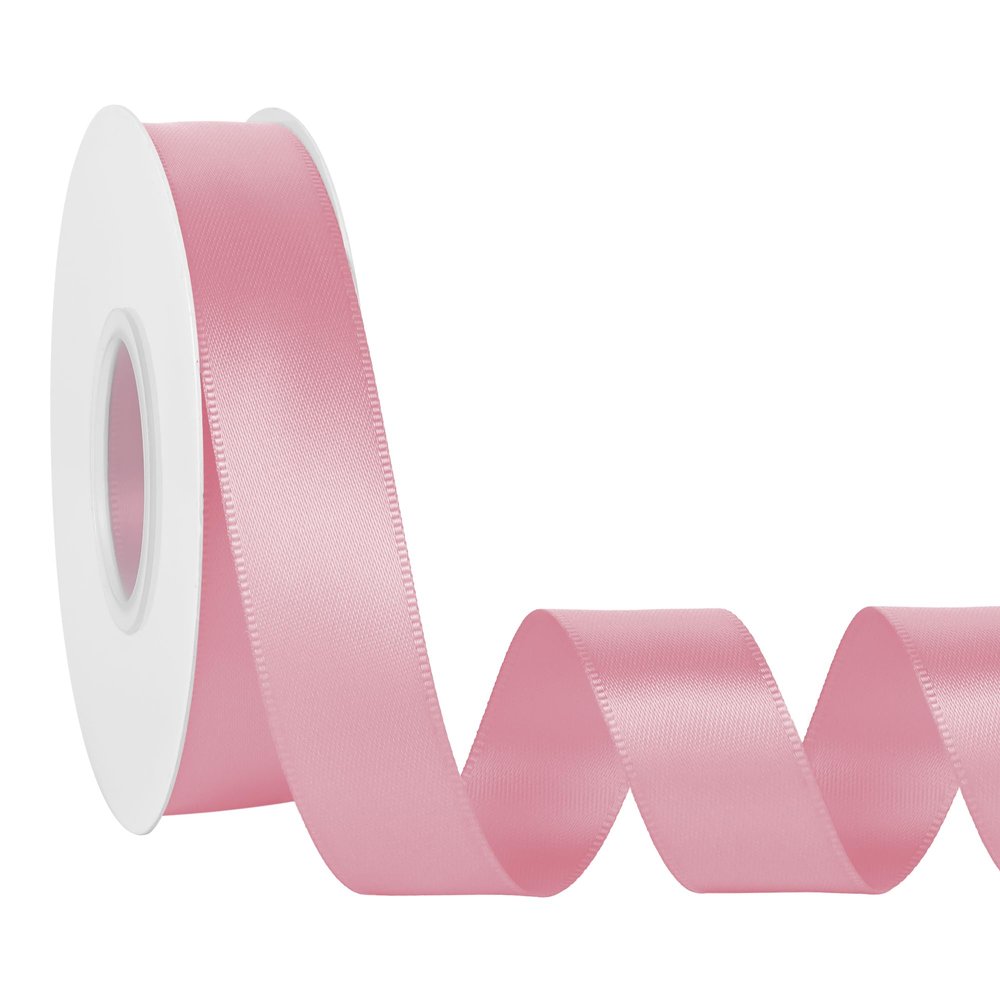 Simplegoal Pink Double Faced Satin Ribbon 1 Inch x 30 Yards Continuous Roll for Gift Wrapping Crafts Bouquet Wedding Decoration