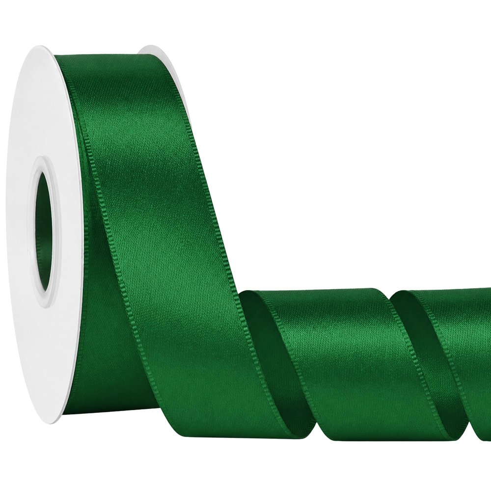 Simplegoal Forest Green Double Faced Satin Ribbon 1-1/2 Inch x 60 Yards Continuous Roll for Gift Wrapping Crafts Bouquet Wedding Decoration